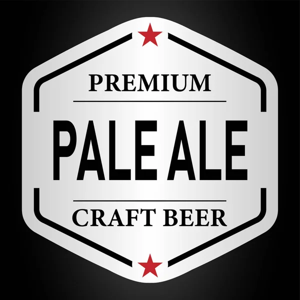 Premium Pale Ale Craft Beer lable Web Badge Ikone — Stockvektor