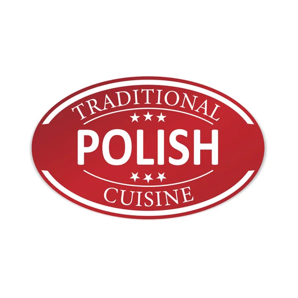 Tradicional polonês cozinha papel web crachá logotipo ícone com estrelas —  Vetores de Stock