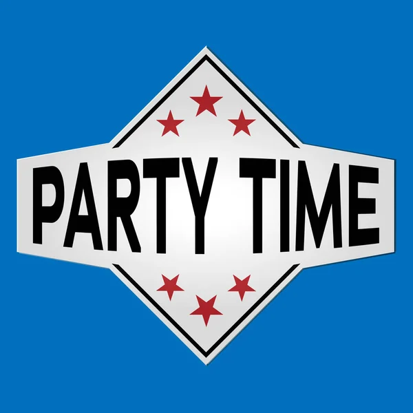 Party time papier web badge logo symbol mit sternen — Stockvektor