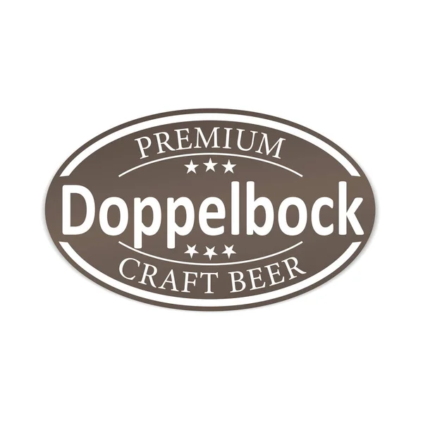 Prémium doppelbock kézműves sör lable web jelvény ikon — Stock Vector