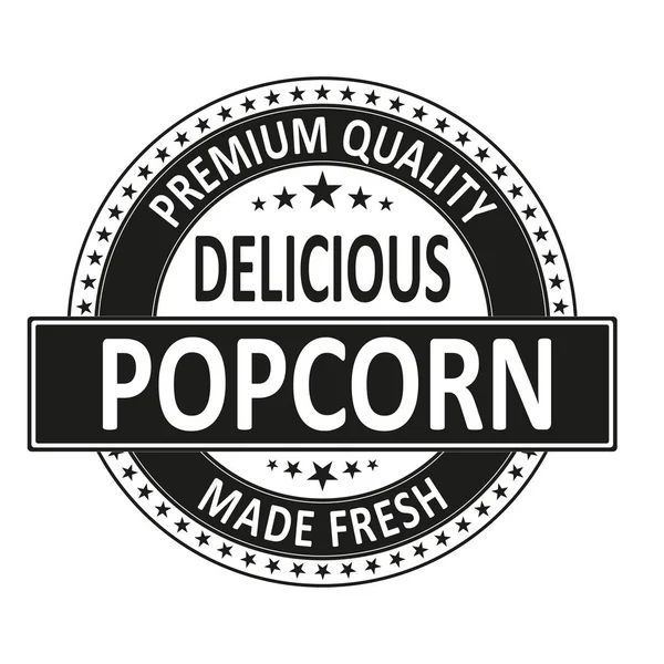 Palomitas de maíz deliciosas de calidad premium hechas sello de insignia fresca — Vector de stock