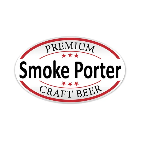 Premium Rauch Porter Craft Beer Papier Web-Abzeichen Logo-Symbol mit Sternen — Stockvektor