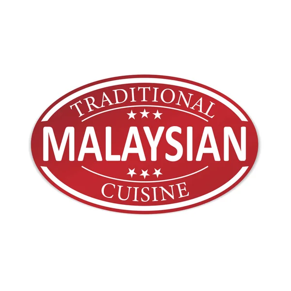 Cozinha tradicional malaysian papel web crachá logotipo ícone com estrelas —  Vetores de Stock