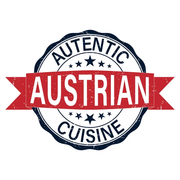 Αυστριακή κουζίνα AUTENTIC γύρο παλιά καουτσούκ σφραγίδα — Διανυσματικό Αρχείο