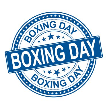 Boks günü mavi web damga simgesi logosu izole