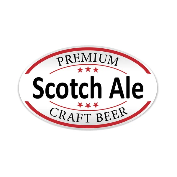 Prime scotch ale artisanat bière papier badge web logo icône avec des étoiles — Image vectorielle