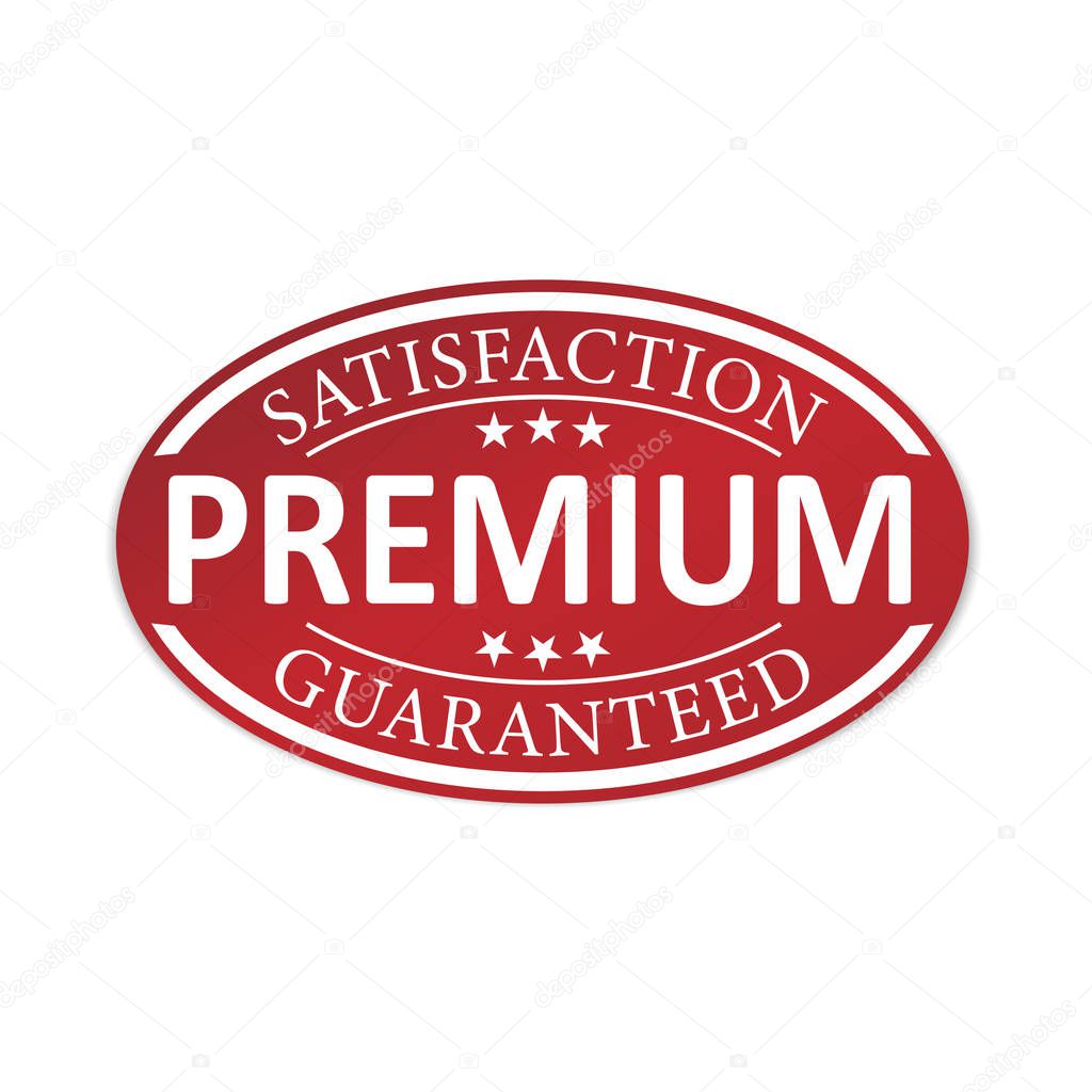 satisfaction premium guarantee paper web badge logo icon with stars
