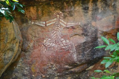 Nourlangie yerli kaya Kakadu Milli Parkı içinde çizim