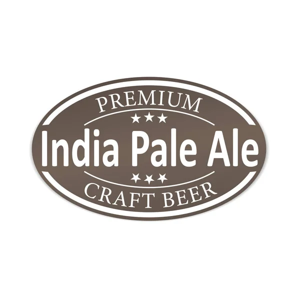 Prémium indiai pale ale kézműves sör lable web jelvény ikon — Stock Vector