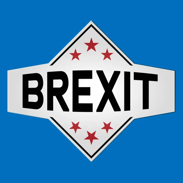 Signe brexit avec des étoiles sur fond bleu — Image vectorielle