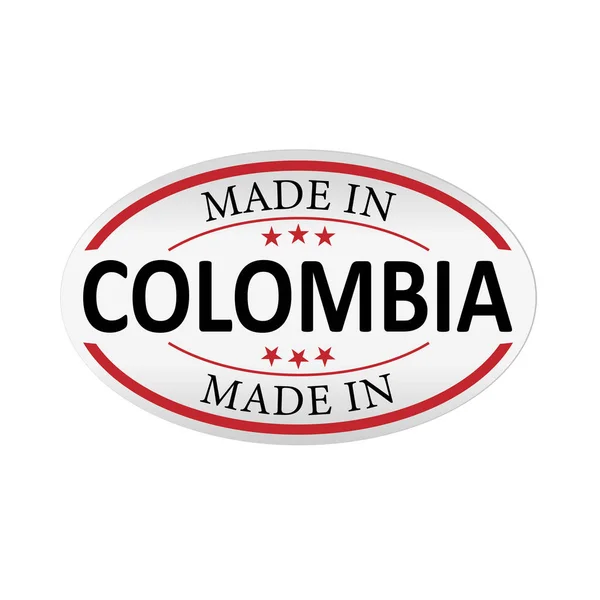 Kolombiya'da yapılan beyaz kağıt oval kabarcık Vektör illüstrasyon — Stok Vektör