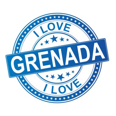 i beyaz arka plan izole grenada vektör damga illüstrasyon seviyorum