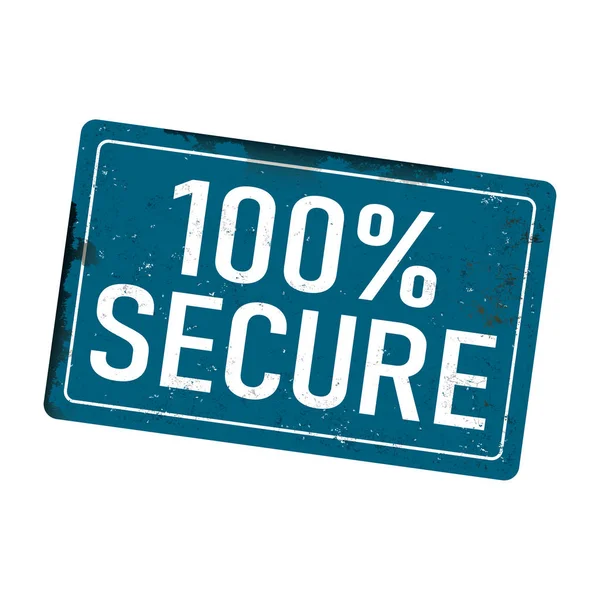 100 bezpečný ročník rezavé kovové znaménko na bílém pozadí ilustrace — Stockový vektor