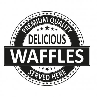 beyaz arka plan üzerinde izole lezzetli waffle vektör damga illüstrasyon