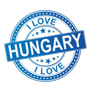 i macaristan grunge kauçuk pul vektör illüstrasyon izole seviyorum