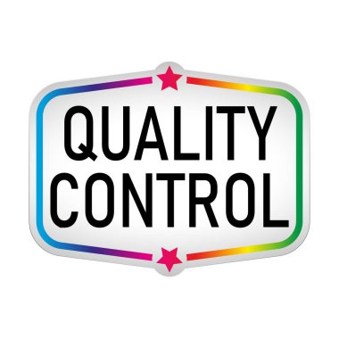 Qulity Control Sticker simgesi Lable tarzında Soyut kağıt Vektör