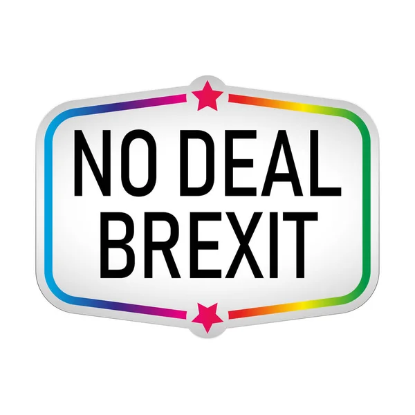 No deal brexit Icono de etiqueta Papel abstracto Vector en estilo lable — Vector de stock