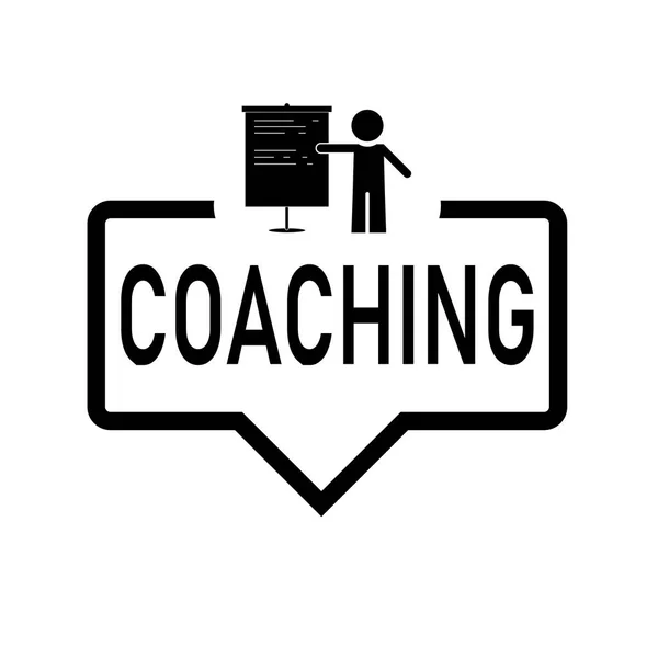 Coachande skylt. Coaching papper pratbubbla. coachning tagg. Coaching banner — Stock vektor