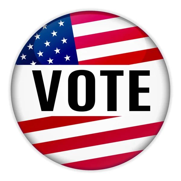 3D web szavazás PIN amerikai zászló — Stock Vector