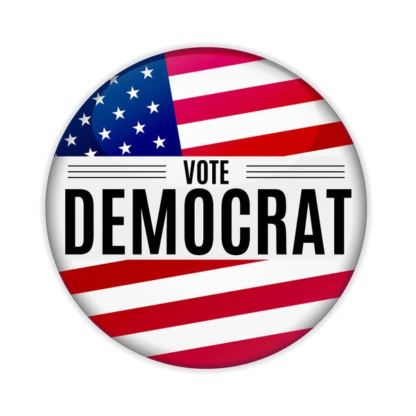 Amerika Birleşik Devletleri Seçim Oy Demokrat Web Button Pin — Stok Vektör