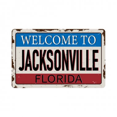 Hoşgeldiniz Jacksonville Florida Amerika, Amerika Birleşik Devletleri renkleri, vintage, duvar kağıtları için grunge doku, tasarım