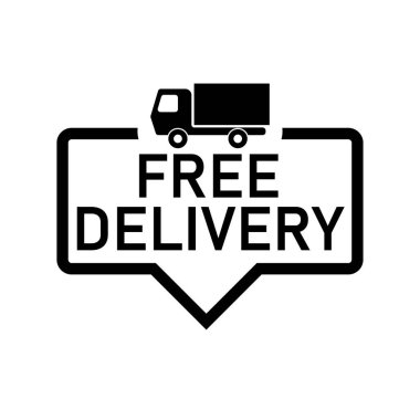 Ücretsiz Teslimat - konuşma balonu simgesi. Vektör illüstrasyon kavramı İzole