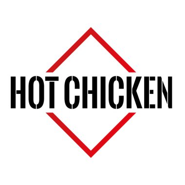 Sıcak Tavuk Triangel Koni Simge Vektör işareti beyaz arka plan üzerinde metin ile