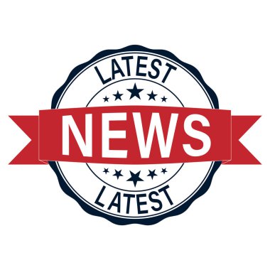 beyaz arka plan üzerinde en son haber damga işareti mühür web logosu