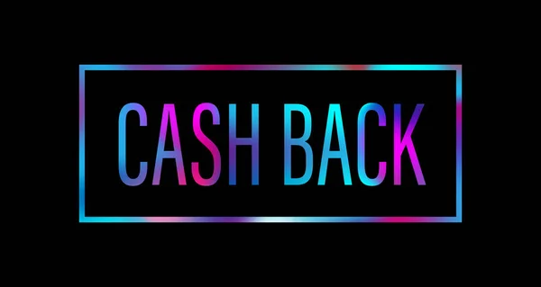 Cashback kleur belettering. Cashback promo illustratie voor reclame etiketten, stickers, banners, folders, badges, tags, posters — Stockvector