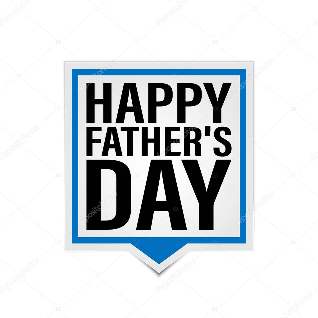 Happy Fathers Day web icon speech bubble on white background