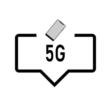 5g sohbet kabarcıkları simgesi. Anahat 5g sohbet kabarcıkları beyaz arka plan üzerinde izole web tasarımı için vektör simgesi