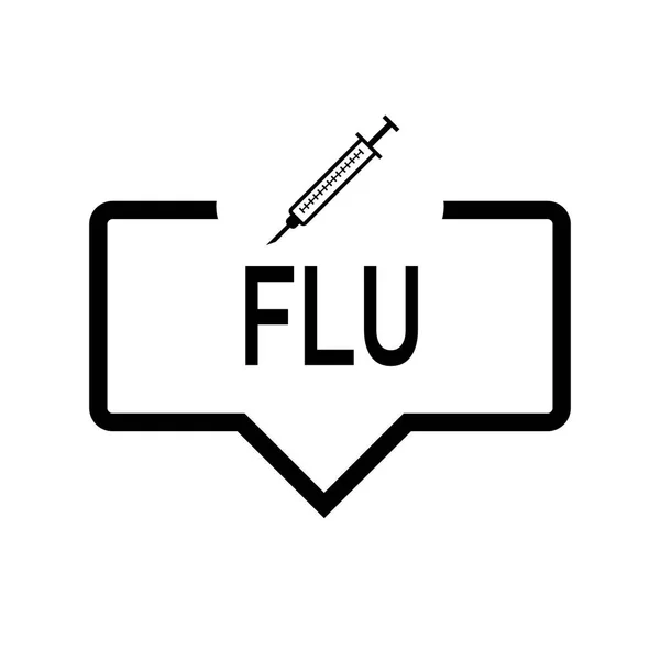 Flu word on a speach bubble- vector illustration — Stock Vector