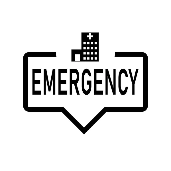 Gelembung Pidato web Rumah Sakit EMERGENCY. Ilustrasi Datar - Stok Vektor
