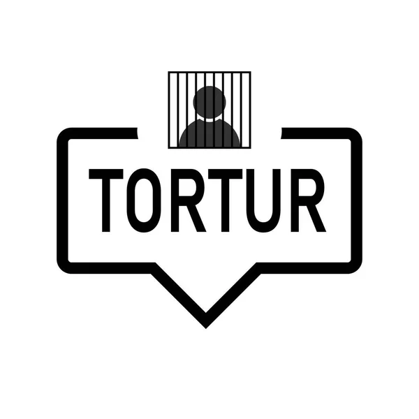 Ícone de tortura. tortura discurso bolha símbolo design — Vetor de Stock