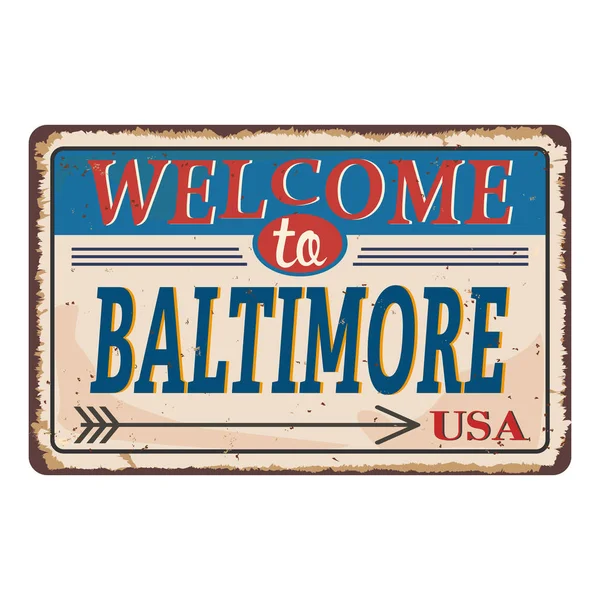 Baltimore oxidado gruñón signo de fondo. Ilustración vectorial EPS10 — Archivo Imágenes Vectoriales