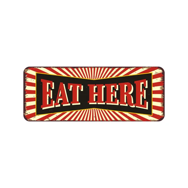 Bistro sign. Eat here. Good food. Vintage vector sign design. — Stock Vector