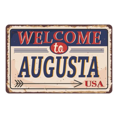 augusta plaka tasarımı izole hoş geldiniz