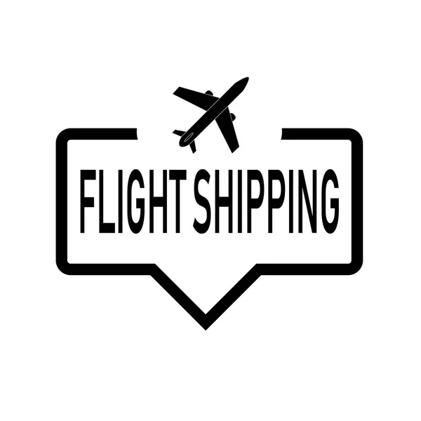 Sprechblase. Verkehrsikone. Flugzeug Flug Versand Lieferung Symbol. Luftpost-Zustellschild. — Stockvektor