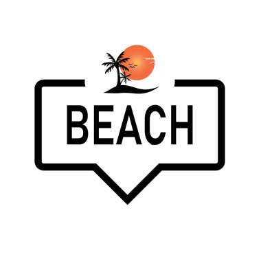 Simge ile Plaj Konuşma kabarcık, izole. Beyaz arka planda düz tasarım