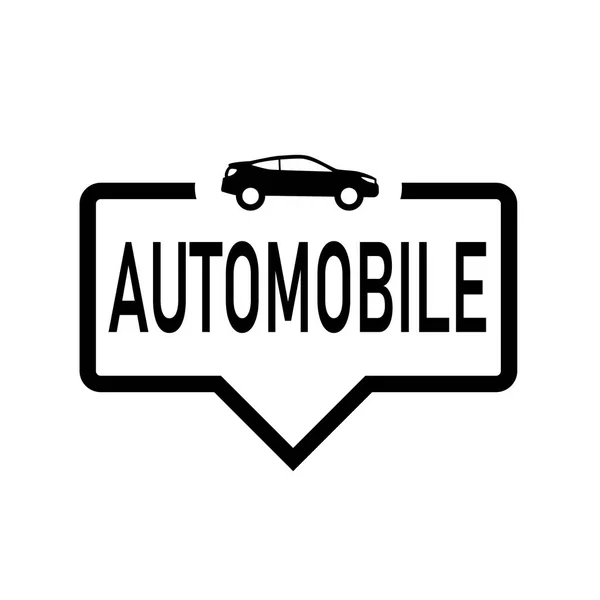 Automobile Speech Bubble z ikoną, izolowane. Płaska konstrukcja na białym tle — Wektor stockowy