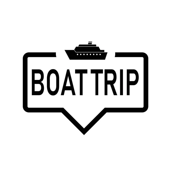 Viaje en barco Burbuja de voz con icono, aislado. Diseño plano sobre fondo blanco — Vector de stock