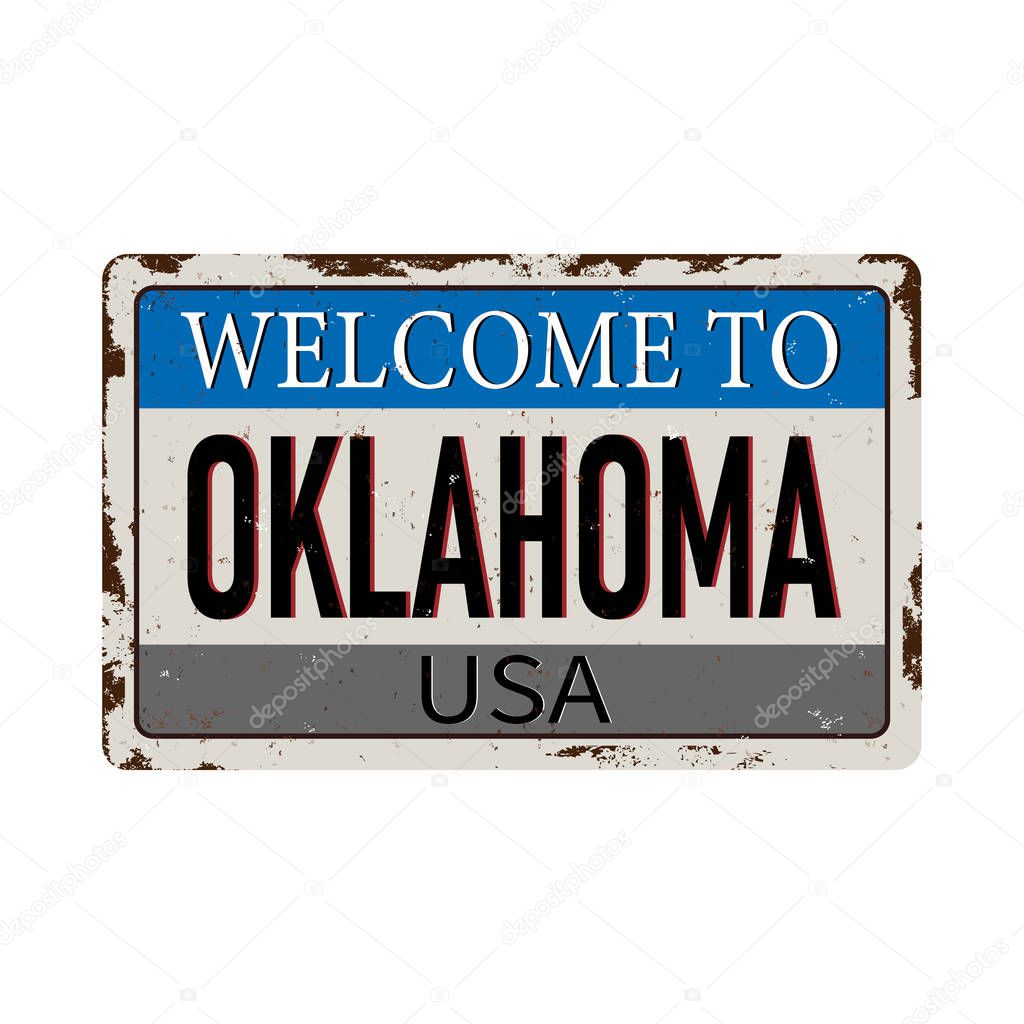 Welcome to Oklahoma vintage grunge poster, vector illustration