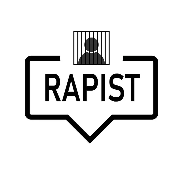 Rapist Speech bubble with icon, isolated. Flat design on white background — Stock Vector