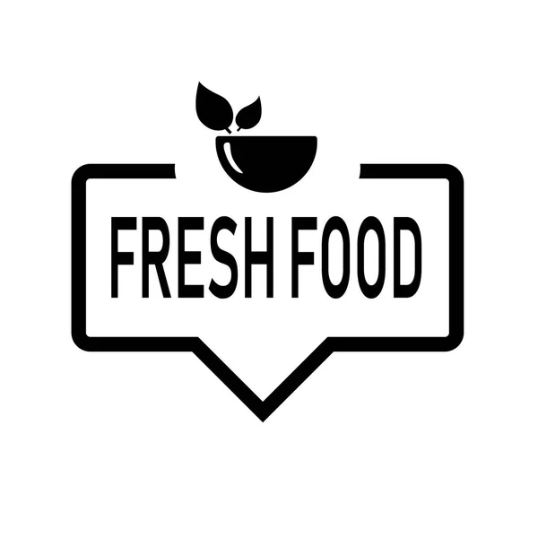 Fresh Food Speech bubble with icon, isolated. Flat design on white background — Stock Vector