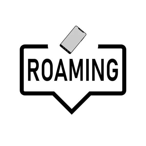 Roaming Speech gelembung dengan ikon, terisolasi. Desain datar pada latar belakang putih - Stok Vektor