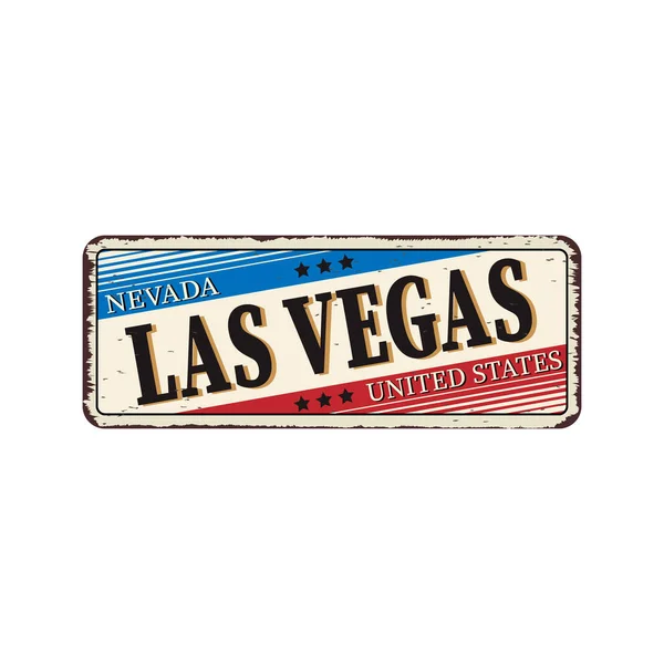 Witamy w Las Vegas Nevada Vintage Rusty metal wektor znak — Wektor stockowy