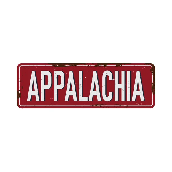 Appalachia vintage ruosteinen metalli merkki valkoisella taustalla vektori kuva — vektorikuva