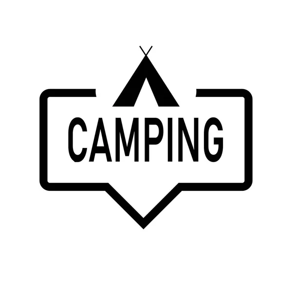 Camping bolha falar ícone design moderno plana — Vetor de Stock