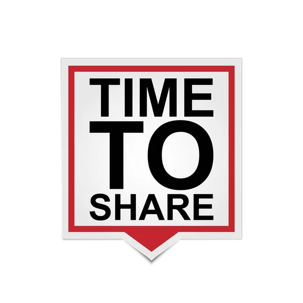 Χρόνο για να μοιραστείτε την πινακίδα. χρόνο για να μοιραστείτε φούσκα ομιλίας χαρτιού. — Διανυσματικό Αρχείο