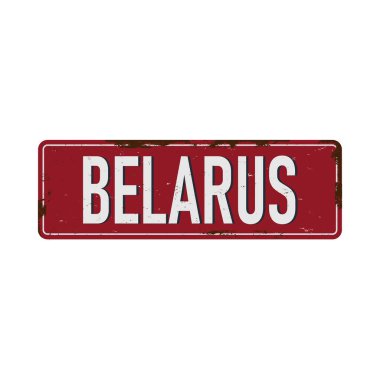 Belarus Vintage boş metal işaret levha Rusty etkisi tin plaka